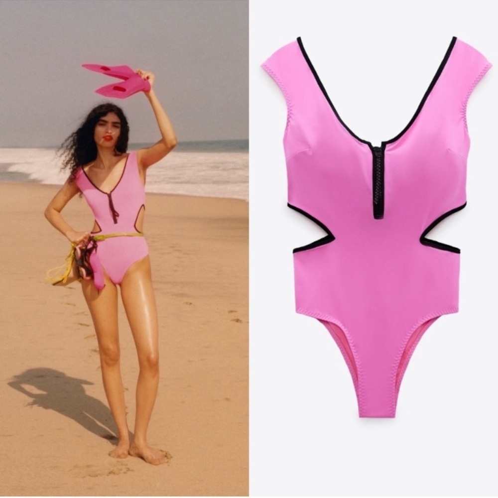 Retro Zara Pink Cutout Swimsuit